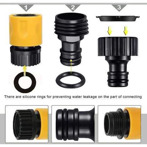 ABCRITAL Lot De 20 Connecteur De Raccord Tuyau D'Arrosage,Adaptateur Robinet Tuyau Arrosage,Séparateur De Tuyau En Y, Connecteur De Robinet Universel, Etc. 6 ABCRITAL Lot De 20 Connecteur De Raccord Tuyau D'Arrosage,Adaptateur Robinet Tuyau Arrosage,Séparateur De Tuyau En Y, Connecteur De Robinet Universel, Etc. – Image 4