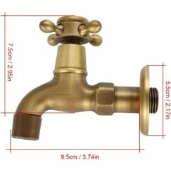 ROSIER Robinet De Jardin En Laiton Massif Vintage Fixé Au Mur Filetage G1 / 2 Pour Piscine Lavabo Evier De Cuisine(Short) ——VEBTles -Tuyau d'arrosage Soldes 57764162 2