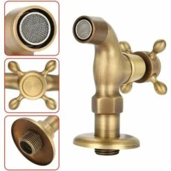 ROSIER Robinet De Jardin En Laiton Massif Vintage Fixé Au Mur Filetage G1 / 2 Pour Piscine Lavabo Evier De Cuisine(Short) ——VEBTles -Tuyau d'arrosage Soldes 57764162 3