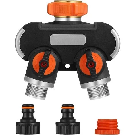READCLY Distributeur Arrosage 2 Voies, Séparateur De Tuyau D'arrosage, Raccord Tuyau D'arrosage, Débit D'eau Réglable, Idéal Pour Robinet Extérieur 4 READCLY Distributeur Arrosage 2 Voies, Séparateur De Tuyau D'arrosage, Raccord Tuyau D'arrosage, Débit D'eau Réglable, Idéal Pour Robinet Extérieur – Image 2
