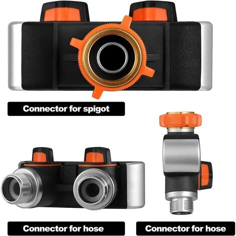 READCLY Distributeur Arrosage 2 Voies, Séparateur De Tuyau D'arrosage, Raccord Tuyau D'arrosage, Débit D'eau Réglable, Idéal Pour Robinet Extérieur 6 READCLY Distributeur Arrosage 2 Voies, Séparateur De Tuyau D'arrosage, Raccord Tuyau D'arrosage, Débit D'eau Réglable, Idéal Pour Robinet Extérieur – Image 4