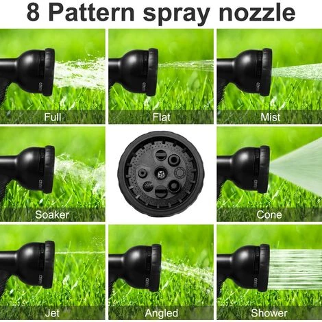 READCLY 100FT Tuyau D'arrosage Extensible, Tuyau D'arrosage Flexible De 30m Pistolet 8 Fonctions Pour Irrigation Et Nettoyage Du Jardin 7 READCLY 100FT Tuyau D'arrosage Extensible, Tuyau D'arrosage Flexible De 30m Pistolet 8 Fonctions Pour Irrigation Et Nettoyage Du Jardin – Image 5