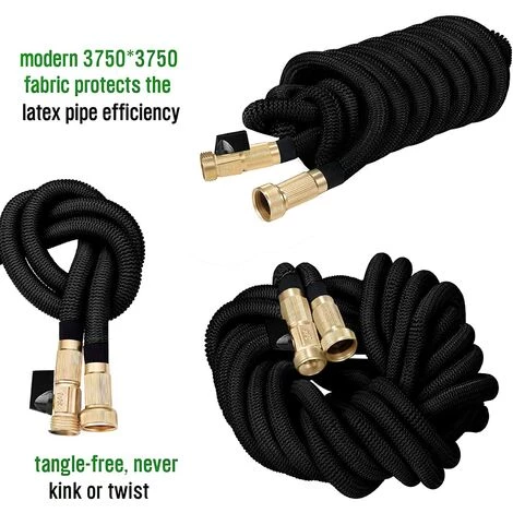 READCLY Tuyau D'arrosage, Tuyau D'arrosage Rétractable,Tuyau D'arrosage Extensible Tuyau D'arrosage Extensible Noir Extensible Rétractable Avec 8 Fonction Pistolet 100FT 7 READCLY Tuyau D'arrosage, Tuyau D'arrosage Rétractable,Tuyau D'arrosage Extensible Tuyau D'arrosage Extensible Noir Extensible Rétractable Avec 8 Fonction Pistolet 100FT – Image 5