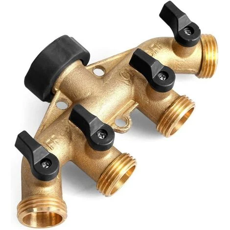 READCLY Robinet Y Selecteur 4 Sorties Vannes, Connecteur De Robinet En Laiton Distributeur 4 Voies Séparateur De Tuyau Répartiteur Pour L'irrigation Du Jardin 4 READCLY Robinet Y Selecteur 4 Sorties Vannes, Connecteur De Robinet En Laiton Distributeur 4 Voies Séparateur De Tuyau Répartiteur Pour L'irrigation Du Jardin – Image 2