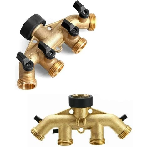 READCLY Robinet Y Selecteur 4 Sorties Vannes, Connecteur De Robinet En Laiton Distributeur 4 Voies Séparateur De Tuyau Répartiteur Pour L'irrigation Du Jardin 7 READCLY Robinet Y Selecteur 4 Sorties Vannes, Connecteur De Robinet En Laiton Distributeur 4 Voies Séparateur De Tuyau Répartiteur Pour L'irrigation Du Jardin – Image 5