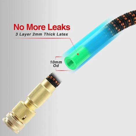 READCLY 75FT Tuyau D¡¯Arrosage Extensible, Tuyau D'Arrosage Flexible En Latex Mm¨¦lior¨¦ ¨¤ 3 Couches, Connecteurs En Laiton Solide De 3/4" Et 1/2", Tuyau D'eau Sans Coudes, 10 Fonctions De Pulv¨¦risation. 6 READCLY 75FT Tuyau D¡¯Arrosage Extensible, Tuyau D'Arrosage Flexible En Latex Mm¨¦lior¨¦ ¨¤ 3 Couches, Connecteurs En Laiton Solide De 3/4" Et 1/2", Tuyau D'eau Sans Coudes, 10 Fonctions De Pulv¨¦risation. – Image 4