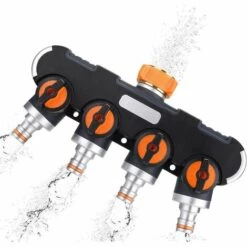 READCLY Répartiteur En 4 Voies, Utilitaire Extérieur Raccord De Tuyau Débit D'eau Réglable Et Verrouillable, Séparateur De Tuyau D'arrosage, Distributeur Pour L'irrigation Du Jardin Pour Jardin