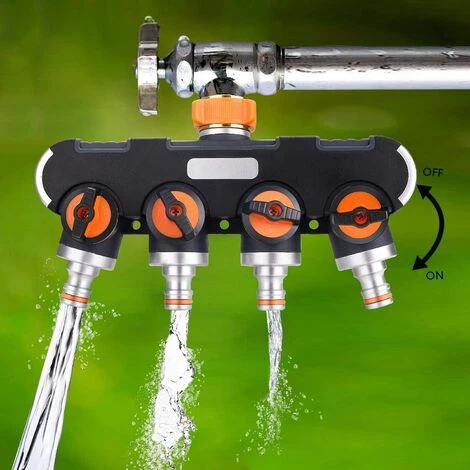 READCLY Répartiteur En 4 Voies, Utilitaire Extérieur Raccord De Tuyau Débit D'eau Réglable Et Verrouillable, Séparateur De Tuyau D'arrosage, Distributeur Pour L'irrigation Du Jardin Pour Jardin 6 READCLY Répartiteur En 4 Voies, Utilitaire Extérieur Raccord De Tuyau Débit D'eau Réglable Et Verrouillable, Séparateur De Tuyau D'arrosage, Distributeur Pour L'irrigation Du Jardin Pour Jardin – Image 4