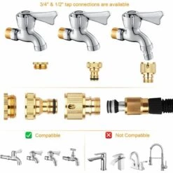 READCLY Tuyau Arrosage Extensible 15m Tuyau D'arrosage Avec Pistolet à 10 Modes Tuyau Arrosage Rétractable Raccords De 3/4" Et 1/2" Pour Irrigation Et Nettoyage Du Jardin, 50ft Noir -Tuyau d'arrosage Soldes 57815255 4