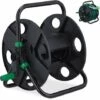 Relaxdays Dévidoir à Tuyau D’arrosage (30 M), Raccord 3/4", Acier Et Plastique, Avec Poignée Et Manivelle, Noir/vert -Tuyau d'arrosage Soldes 58046481 1