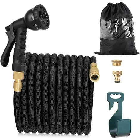 Tuyau D'arrosage Rétractable LTS FAFA 15 M, 8 Fonctions De Pulvérisation, Raccords En Laiton 1/2 "et 3/4", Tuyau En Latex 3 Couches, Tuyau D'irrigation Et De Rinçage Avec Crochet Et Pochette 3 Tuyau D'arrosage Rétractable LTS FAFA 15 M, 8 Fonctions De Pulvérisation, Raccords En Laiton 1/2 "et 3/4", Tuyau En Latex 3 Couches, Tuyau D'irrigation Et De Rinçage Avec Crochet Et Pochette