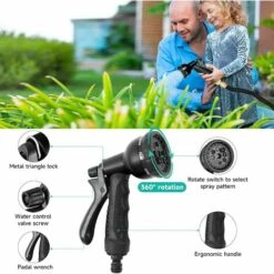 Tuyau D'arrosage Rétractable LTS FAFA 15 M, 8 Fonctions De Pulvérisation, Raccords En Laiton 1/2 "et 3/4", Tuyau En Latex 3 Couches, Tuyau D'irrigation Et De Rinçage Avec Crochet Et Pochette 10 Tuyau D'arrosage Rétractable LTS FAFA 15 M, 8 Fonctions De Pulvérisation, Raccords En Laiton 1/2 "et 3/4", Tuyau En Latex 3 Couches, Tuyau D'irrigation Et De Rinçage Avec Crochet Et Pochette -Tuyau d'arrosage Soldes 58338180 4