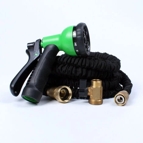 GRID COOL Tuyau Arrosage Extensible, 50ft Tuyau D'arrosage Tube En Latex à 3 Couches Avec Pistolet 8 Fonctions, Tuyau Magique Extensible, Support De Tuyau, Anti-fuite, Pour Jardinage, Voiture (Noir50FT) 4 GRID COOL Tuyau Arrosage Extensible, 50ft Tuyau D'arrosage Tube En Latex à 3 Couches Avec Pistolet 8 Fonctions, Tuyau Magique Extensible, Support De Tuyau, Anti-fuite, Pour Jardinage, Voiture (Noir50FT) – Image 2