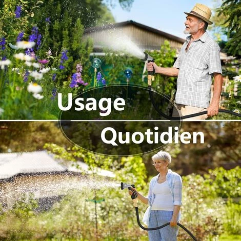 GRID COOL Tuyau Arrosage Extensible, 50ft Tuyau D'arrosage Tube En Latex à 3 Couches Avec Pistolet 8 Fonctions, Tuyau Magique Extensible, Support De Tuyau, Anti-fuite, Pour Jardinage, Voiture (Noir50FT) 7 GRID COOL Tuyau Arrosage Extensible, 50ft Tuyau D'arrosage Tube En Latex à 3 Couches Avec Pistolet 8 Fonctions, Tuyau Magique Extensible, Support De Tuyau, Anti-fuite, Pour Jardinage, Voiture (Noir50FT) – Image 5
