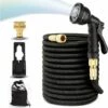 AOUGO Tuyau D'arrosage Flexible De 30 M Tuyau D'arrosage Extensible Avec 8 Fonctions Tuyau D'eau De Pulvérisation Pour L'irrigation Et Le Nettoyage Du Jardin Noir