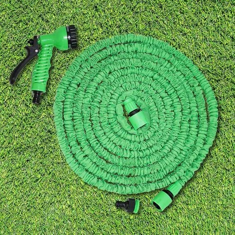 AOUGO Tuyau D'arrosage Extensible Pour Jardin, Tuyau Pliable Avec Crochet, 7 Fonctions, Tuyau D'arrosage Extensible Avec 7 Jets Pour Jardinage, Extérieur 15 M. 4 AOUGO Tuyau D'arrosage Extensible Pour Jardin, Tuyau Pliable Avec Crochet, 7 Fonctions, Tuyau D'arrosage Extensible Avec 7 Jets Pour Jardinage, Extérieur 15 M. – Image 2