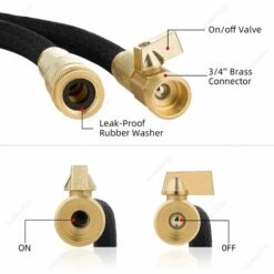 AOUGO Tuyau D'arrosage Extensible, Tuyau Rétractable De 15 M/50 Pieds 3/4" Et 1/2" Raccords En Laiton Massif Standard UE Tuyau D'eau Flexible Avec Vanne D'arrêt Buse De Pulvérisation à 8 Fonctions 10 AOUGO Tuyau D'arrosage Extensible, Tuyau Rétractable De 15 M/50 Pieds 3/4" Et 1/2" Raccords En Laiton Massif Standard UE Tuyau D'eau Flexible Avec Vanne D'arrêt Buse De Pulvérisation à 8 Fonctions -Tuyau d'arrosage Soldes 58693223 4