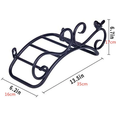 Kartokner Support De Tuyau Support Mural Support De Tuyau De Jardin Supports De Suspension Fixés Au Mur Décoratif Support De Tuyau De Jardin En Fonte (35 X 17 X 15 Cm, Noir) 4 Kartokner Support De Tuyau Support Mural Support De Tuyau De Jardin Supports De Suspension Fixés Au Mur Décoratif Support De Tuyau De Jardin En Fonte (35 X 17 X 15 Cm, Noir) – Image 2