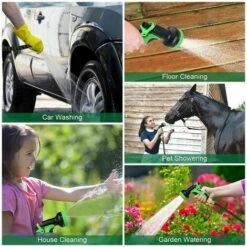 LTS FAFA Tuyau Arrosage Extensible 30m 100ft Tuyau D’arrosage Retractable Avec Support Et Pistolet Arrosage 9 Fonctions Raccords En Laiton -Tuyau d'arrosage Soldes 59153975 3