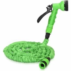 XUEQIEE Tuyau D'arrosage Tuyau Flexible Extensible 30M Tuyau D'eau De Jardin Avec Raccords En Laiton / Buse De Pulvérisation à 7 Fonctions / Support De Tuyau-Pour Jardin, Arrosage, Nettoyage (Vert) GrooFoo