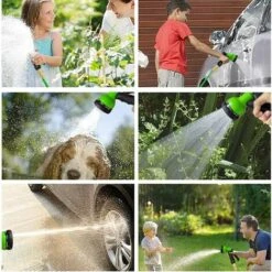 XUEQIEE Tuyau D'arrosage Tuyau Flexible Extensible 30M Tuyau D'eau De Jardin Avec Raccords En Laiton / Buse De Pulvérisation à 7 Fonctions / Support De Tuyau-Pour Jardin, Arrosage, Nettoyage (Vert) GrooFoo -Tuyau d'arrosage Soldes 59788370 5