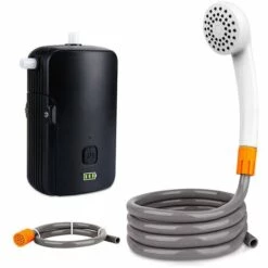 ASUPERMALL Douche Extérieure, Kit De Douche Extérieure/intérieure Avec Indicateur De Niveau De Batterie, 2 Modes D'écoulement, 4400mAh, Rechargeable Par USB, 8,2ft