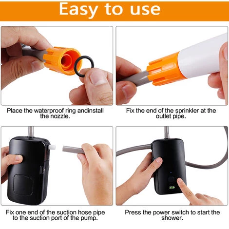 ASUPERMALL Douche Extérieure, Kit De Douche Extérieure/intérieure Avec Indicateur De Niveau De Batterie, 2 Modes D'écoulement, 4400mAh, Rechargeable Par USB, 8,2ft 4 ASUPERMALL Douche Extérieure, Kit De Douche Extérieure/intérieure Avec Indicateur De Niveau De Batterie, 2 Modes D'écoulement, 4400mAh, Rechargeable Par USB, 8,2ft – Image 2