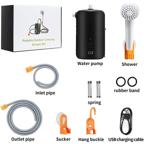 ASUPERMALL Douche Extérieure, Kit De Douche Extérieure/intérieure Avec Indicateur De Niveau De Batterie, 2 Modes D'écoulement, 4400mAh, Rechargeable Par USB, 8,2ft 7 ASUPERMALL Douche Extérieure, Kit De Douche Extérieure/intérieure Avec Indicateur De Niveau De Batterie, 2 Modes D'écoulement, 4400mAh, Rechargeable Par USB, 8,2ft – Image 5