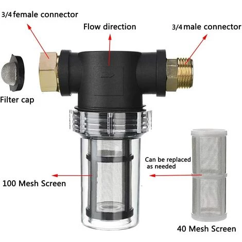 MINKUROW Filtre à Sédiments Pour Tuyau D'arrosage 3/4" Pour Nettoyeur Haute Pression - Embout Pour Filtre à Sédiments Pour Le Jardinage En Plein Air - Filtre D'arrivée D'eau - Filtre De Jardin à Pression 7 MINKUROW Filtre à Sédiments Pour Tuyau D'arrosage 3/4" Pour Nettoyeur Haute Pression - Embout Pour Filtre à Sédiments Pour Le Jardinage En Plein Air - Filtre D'arrivée D'eau - Filtre De Jardin à Pression – Image 5