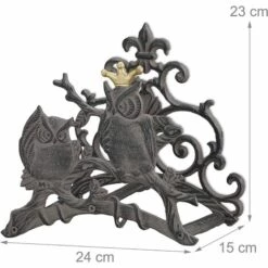 PESCE Porte Tuyau Chouette Support Pour Tuyau Jardin Mural Enrouleur Nostalgique Fonte HxlxP: 23 X 24 X 15 Cm, Gris 10 PESCE Porte Tuyau Chouette Support Pour Tuyau Jardin Mural Enrouleur Nostalgique Fonte HxlxP: 23 X 24 X 15 Cm, Gris -Tuyau d'arrosage Soldes 60169449 4