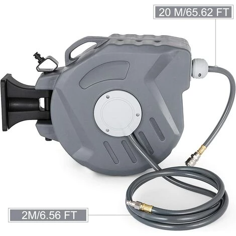 PESCE Dévidoir Mural Automatique, Pour Tuyau D'Air Enrouleur Tuyau D'Eau, Rétractable 20 M Diamètre 9,5 Mm Enrouleur Tuyau Arrosage, Rembobinage Auto Dévidoir Pivotant, En PP Autosuperposée Jardin 6 PESCE Dévidoir Mural Automatique, Pour Tuyau D'Air Enrouleur Tuyau D'Eau, Rétractable 20 M Diamètre 9,5 Mm Enrouleur Tuyau Arrosage, Rembobinage Auto Dévidoir Pivotant, En PP Autosuperposée Jardin – Image 4