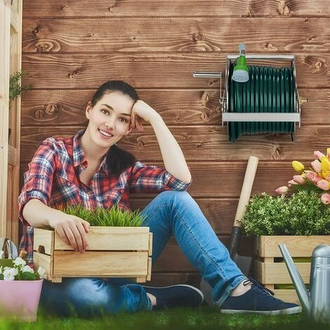 PESCE Enrouleur Pour Tuyau Métal, Dévidoir Vide, Acier Inoxydable & Aluminium, Sol & Mur, 30,5x45x36,5 Cm, Argenté 7 PESCE Enrouleur Pour Tuyau Métal, Dévidoir Vide, Acier Inoxydable & Aluminium, Sol & Mur, 30,5x45x36,5 Cm, Argenté – Image 5