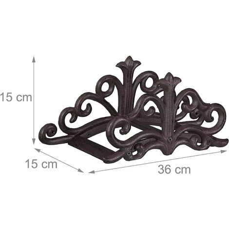 PESCE Support Mural Tuyaux, Aspect Antique, Jardin Etc Entreposage Mural De Tuyaux, Fonte De Fer HxlxP15x36x15cm,Choix De Couleurs 6 PESCE Support Mural Tuyaux, Aspect Antique, Jardin Etc Entreposage Mural De Tuyaux, Fonte De Fer HxlxP15x36x15cm,Choix De Couleurs – Image 4