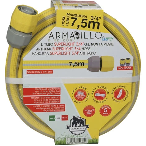 IDROEASY IDRO EASY 2920 - Tuyau Super Léger Tatou Kink Kong 3/4" (19 Mm) X 15 M 3 IDROEASY IDRO EASY 2920 - Tuyau Super Léger Tatou Kink Kong 3/4" (19 Mm) X 15 M