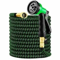 PREMIER Tuyau D'arrosage, Tout Nouveau Tuyau D'arrosage 2021 Extensible 8 M/25 Pieds Avec Raccords En Laiton Massif 3/4", Tissu Extra Résistant - Tuyau Extensible Flexible Avec Buse De Pulvérisation D'eau Gratuite (vert, 8 M/25 Pieds)