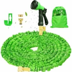 ZOLGINAH Tuyau D'arrosage Extensible 15M/50FT Tuyau Arrosage De Jardin Tuyau Flexible Rétractable Avec Pistolet à 8 Fonctions Pour Jardinage,Laver La Voiture,Arroser,Baigner Animal Etc(Vert)
