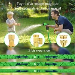 ZOLGINAH Tuyau D'arrosage Extensible 15M/50FT Tuyau Arrosage De Jardin Tuyau Flexible Rétractable Avec Pistolet à 8 Fonctions Pour Jardinage,Laver La Voiture,Arroser,Baigner Animal Etc(Vert) 9 ZOLGINAH Tuyau D'arrosage Extensible 15M/50FT Tuyau Arrosage De Jardin Tuyau Flexible Rétractable Avec Pistolet à 8 Fonctions Pour Jardinage,Laver La Voiture,Arroser,Baigner Animal Etc(Vert) -Tuyau d'arrosage Soldes 60651866 3