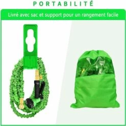 ZOLGINAH Tuyau D'arrosage Extensible 15M/50FT Tuyau Arrosage De Jardin Tuyau Flexible Rétractable Avec Pistolet à 8 Fonctions Pour Jardinage,Laver La Voiture,Arroser,Baigner Animal Etc(Vert) 10 ZOLGINAH Tuyau D'arrosage Extensible 15M/50FT Tuyau Arrosage De Jardin Tuyau Flexible Rétractable Avec Pistolet à 8 Fonctions Pour Jardinage,Laver La Voiture,Arroser,Baigner Animal Etc(Vert) -Tuyau d'arrosage Soldes 60651866 4