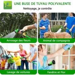 ZOLGINAH Tuyau D'arrosage Extensible 15M/50FT Tuyau Arrosage De Jardin Tuyau Flexible Rétractable Avec Pistolet à 8 Fonctions Pour Jardinage,Laver La Voiture,Arroser,Baigner Animal Etc(Vert) 11 ZOLGINAH Tuyau D'arrosage Extensible 15M/50FT Tuyau Arrosage De Jardin Tuyau Flexible Rétractable Avec Pistolet à 8 Fonctions Pour Jardinage,Laver La Voiture,Arroser,Baigner Animal Etc(Vert) -Tuyau d'arrosage Soldes 60651866 5