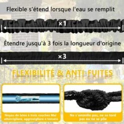 ZOLGINAH Tuyau Arrosage, Tuyau D'arrosage Extensible Avec Pistolet Pulvérisateur 8 Fonctions, Tuyau Magique Extensible, Support De Tuyau, Anti-fuite, Pour Jardinage, Nettoyage, Laver La Voiture (Noir 25FT) 10 ZOLGINAH Tuyau Arrosage, Tuyau D'arrosage Extensible Avec Pistolet Pulvérisateur 8 Fonctions, Tuyau Magique Extensible, Support De Tuyau, Anti-fuite, Pour Jardinage, Nettoyage, Laver La Voiture (Noir 25FT) -Tuyau d'arrosage Soldes 60652558 4