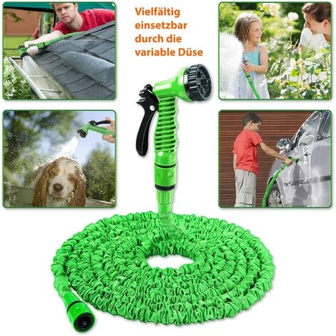 AIDUCHO Tuyau D'arrosage Flexible Et Extensible Tuyau D'arrosage Rétractable (100FT) Bleu 4 AIDUCHO Tuyau D'arrosage Flexible Et Extensible Tuyau D'arrosage Rétractable (100FT) Bleu – Image 2