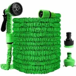 AIDUCHO Tuyau D'arrosage, 7 Fonctions Pulvérisateur Pistolet Flexible D'arrosage,Tuyau Arrosage Extensible, Pour Lave-Autos, Nettoyage Et Irrigation Du Jardin(50FT /vert)