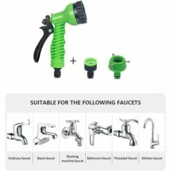 AIDUCHO Tuyau D'arrosage, 7 Fonctions Pulvérisateur Pistolet Flexible D'arrosage,Tuyau Arrosage Extensible, Pour Lave-Autos, Nettoyage Et Irrigation Du Jardin(50FT /vert) 9 AIDUCHO Tuyau D'arrosage, 7 Fonctions Pulvérisateur Pistolet Flexible D'arrosage,Tuyau Arrosage Extensible, Pour Lave-Autos, Nettoyage Et Irrigation Du Jardin(50FT /vert) -Tuyau d'arrosage Soldes 60953511 3