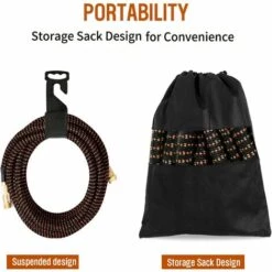 ZOLGINAH Tuyau D'arrosage Extensible 8m/15ft, Tuyau D'arrosage Rétractable,Tuyau D'Arrosage Flexible En Latex Tuyau D'arrosage Extensible Orange+Noir Extensible Rétractable Avec 8 Fonction Pistolet -Tuyau d'arrosage Soldes 60963610 4