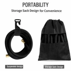 ZOLGINAH Tuyau D'arrosage, Tuyau D'arrosage Rétractable,Tuyau D'arrosage Extensible Tuyau D'arrosage Extensible Noir Extensible Rétractable Avec 8 Fonction Pistolet 25FT -Tuyau d'arrosage Soldes 60963705 4