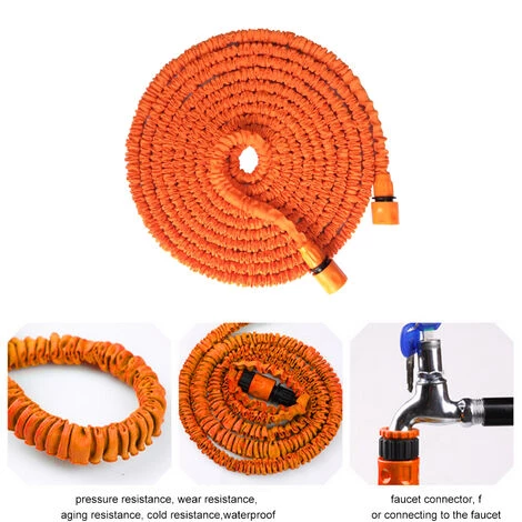 ASUPERMALL 25FT/7.5M 3 Fois Tuyau D'arrosage Extensible Tuyau D'arrosage Extensible étanche à Haute Pression Tuyau D'arrosage Télescopique Magique Tuyau D'eau Flexible Avec Buse De Pulvérisation 7 Fonctions Pour Lavage De Voiture Arrosage De Jardin Orange,Orange 4 ASUPERMALL 25FT/7.5M 3 Fois Tuyau D'arrosage Extensible Tuyau D'arrosage Extensible étanche à Haute Pression Tuyau D'arrosage Télescopique Magique Tuyau D'eau Flexible Avec Buse De Pulvérisation 7 Fonctions Pour Lavage De Voiture Arrosage De Jardin Orange,Orange – Image 2