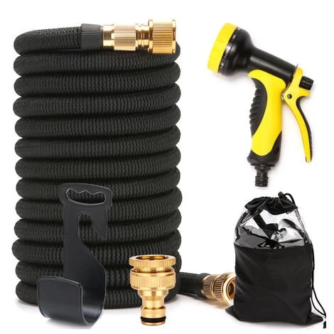 LITZEE Tuyau D'arrosage Flexible De 5 M (50 TF), Tuyau D'eau Flexible Polyvalent, Connecteur En Laiton Sans Usure Et Pommeau De Douche En Métal Adaptateur 3/4 Pour Jardins 3 LITZEE Tuyau D'arrosage Flexible De 5 M (50 TF), Tuyau D'eau Flexible Polyvalent, Connecteur En Laiton Sans Usure Et Pommeau De Douche En Métal Adaptateur 3/4 Pour Jardins