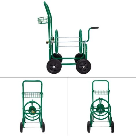 ECD GERMANY Chariot Dévidoir Pour Tuyau D'arrosage Enrouleur De Tuyau D'arrosage Métal 70 M 4 ECD GERMANY Chariot Dévidoir Pour Tuyau D'arrosage Enrouleur De Tuyau D'arrosage Métal 70 M – Image 2
