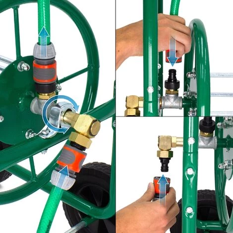 ECD GERMANY Chariot Dévidoir Pour Tuyau D'arrosage Enrouleur De Tuyau D'arrosage Métal 70 M 5 ECD GERMANY Chariot Dévidoir Pour Tuyau D'arrosage Enrouleur De Tuyau D'arrosage Métal 70 M – Image 3