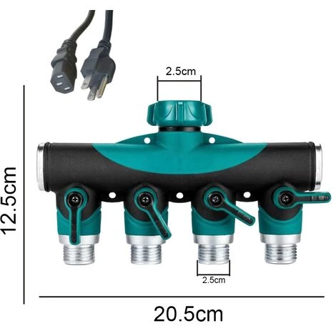 JUNJUN-Séparateur De Tuyau D'arrosage, Collecteur De Tuyau D'eau, Séparateur De Tuyau D'eau 4 JUNJUN-Séparateur De Tuyau D'arrosage, Collecteur De Tuyau D'eau, Séparateur De Tuyau D'eau – Image 2